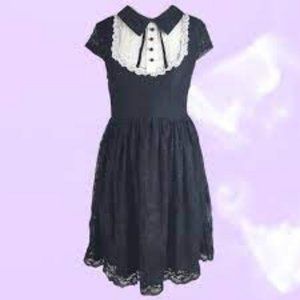 Agnes Black and White Lace Babydoll Dress